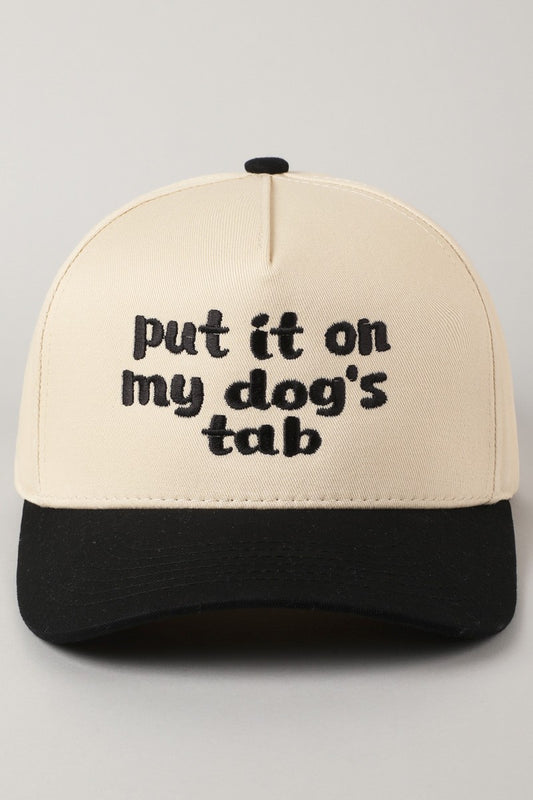 Put It On My Dog's Tab Embroidered Trucker Hat (black)