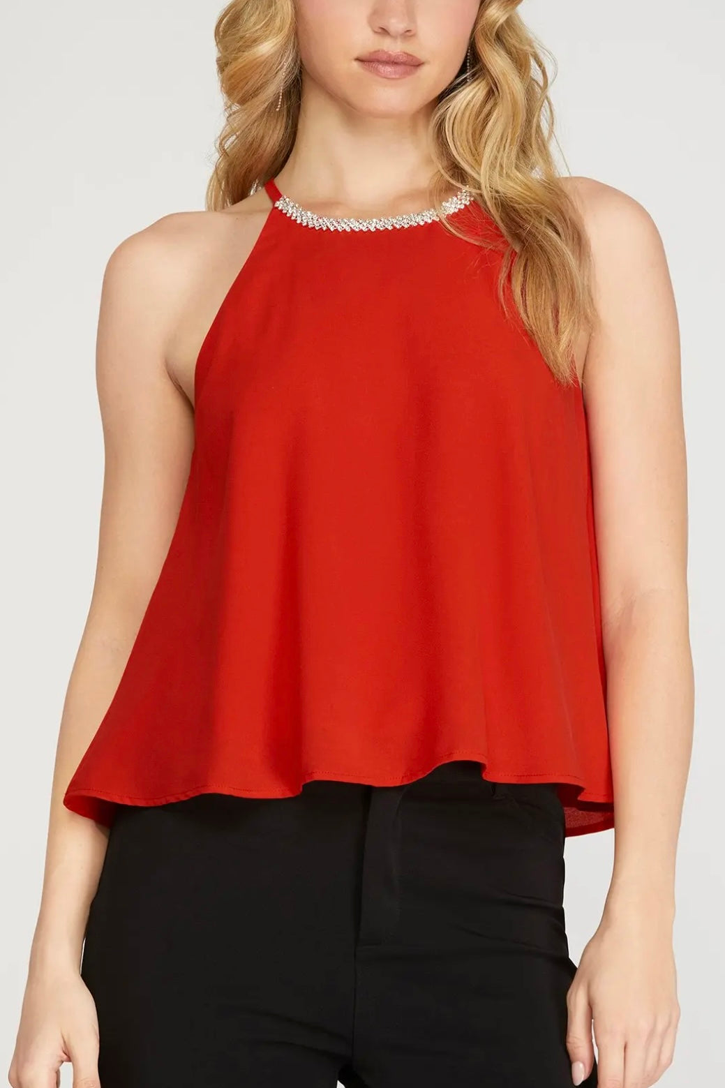 Enchanted Evenings Rhinestone Top (red)