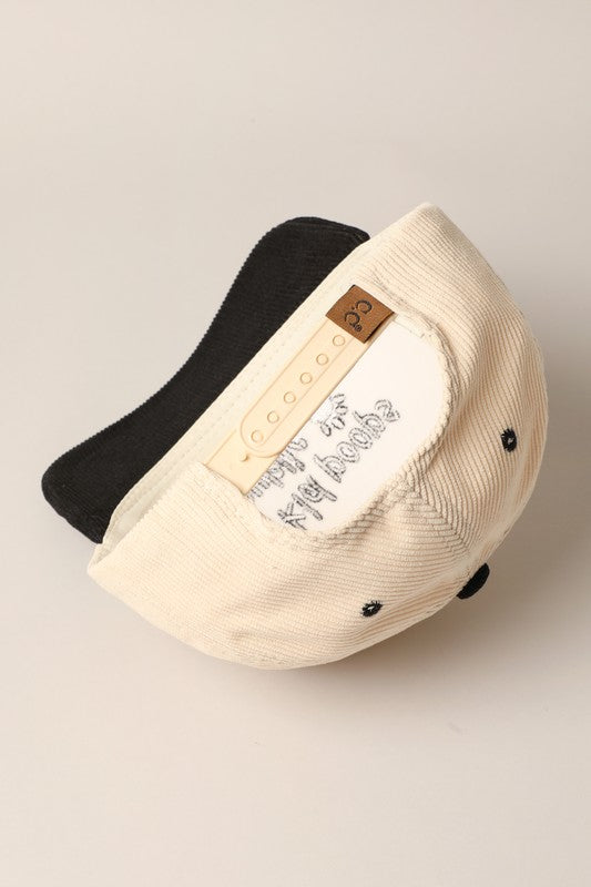 My Kid...In Public Corduroy Embroidered Baseball Hat