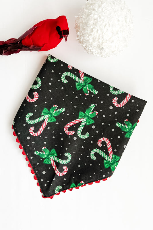 Glitter Candy Canes Bandana