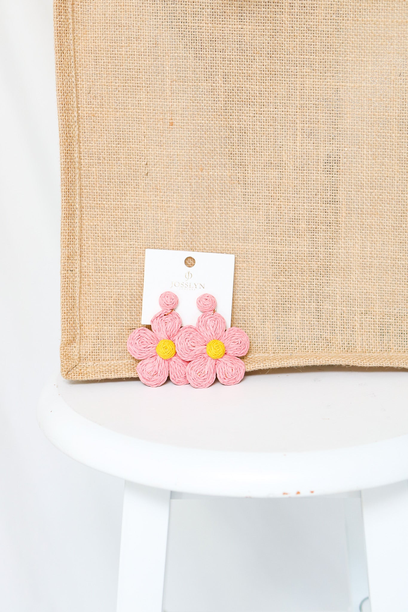Boho Raffia Flower Earrings
