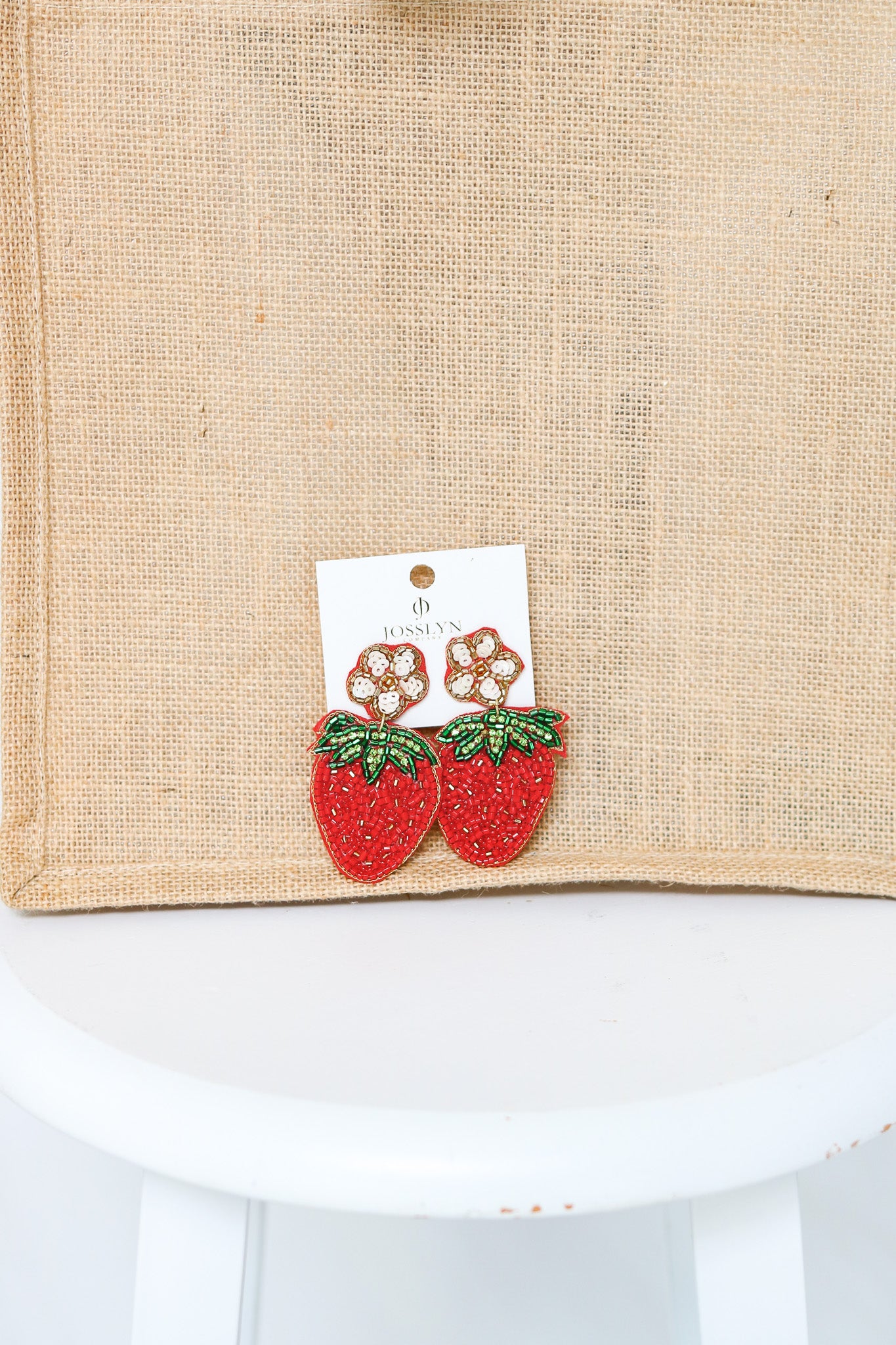 Strawberry Beaded Earrings