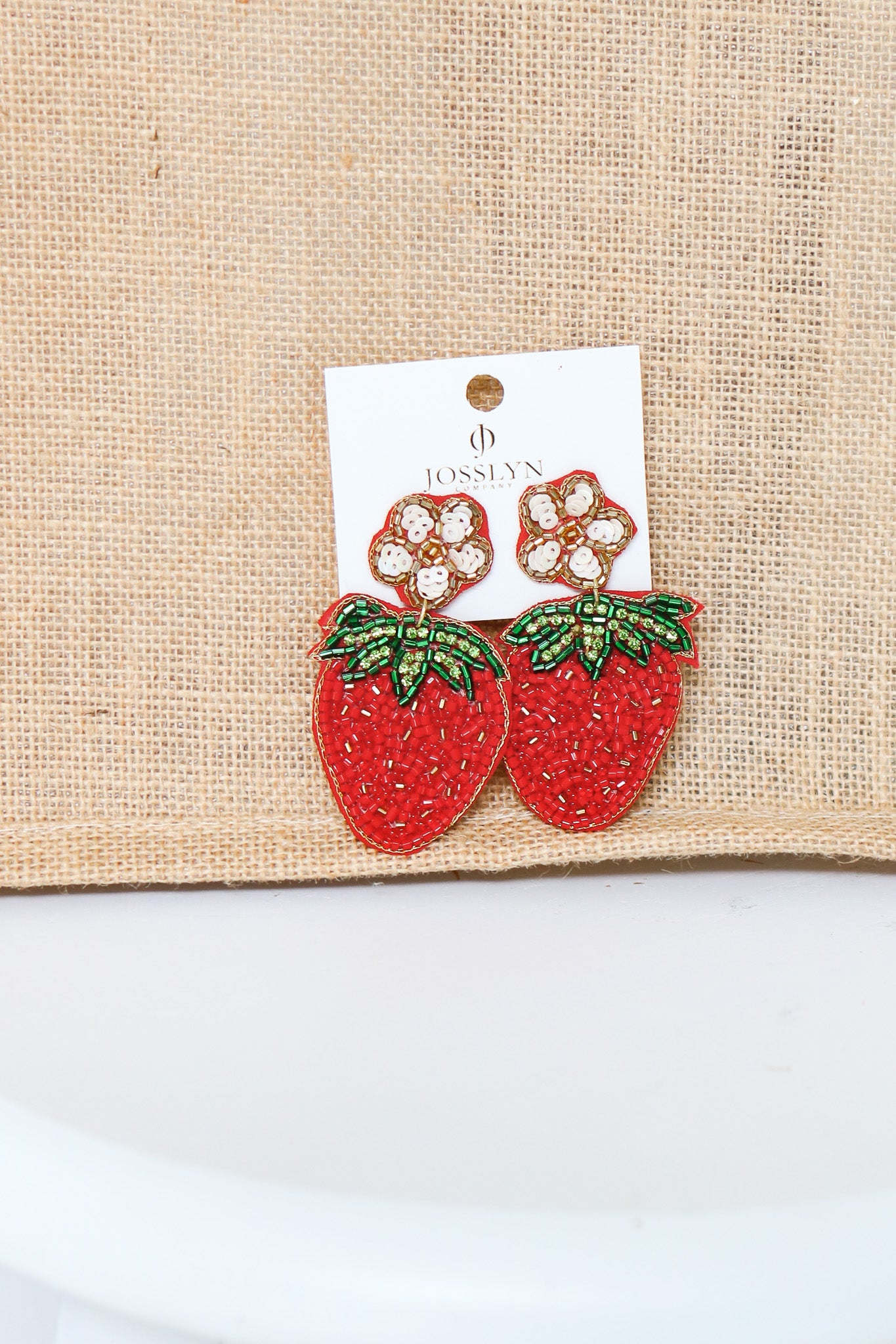 Strawberry Beaded Earrings