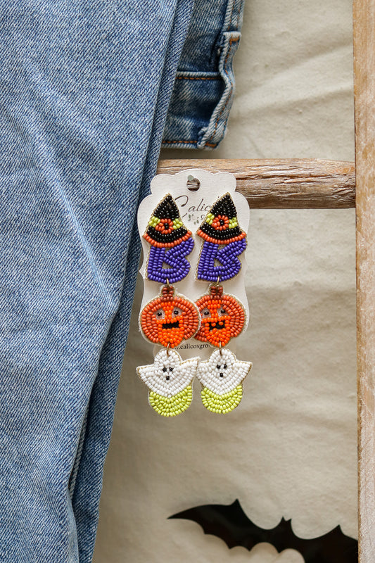 Boo Witch Beaded Earrings