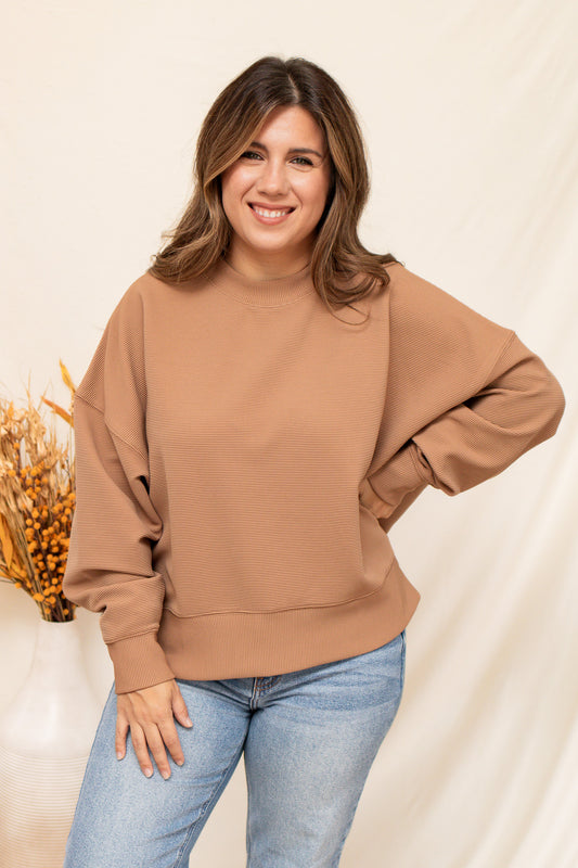 Ribbed Pullover (deep camel)