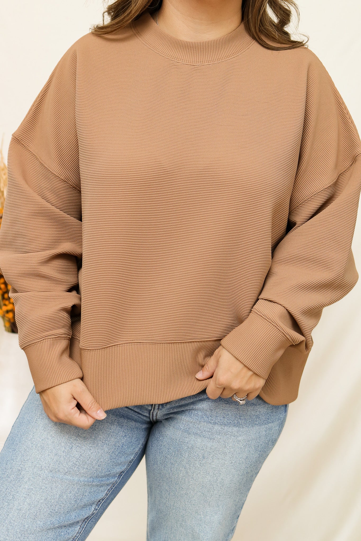 Ribbed Pullover (deep camel)