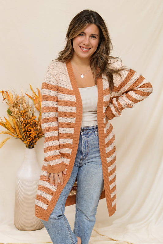 Cozy Up Striped Cardigan