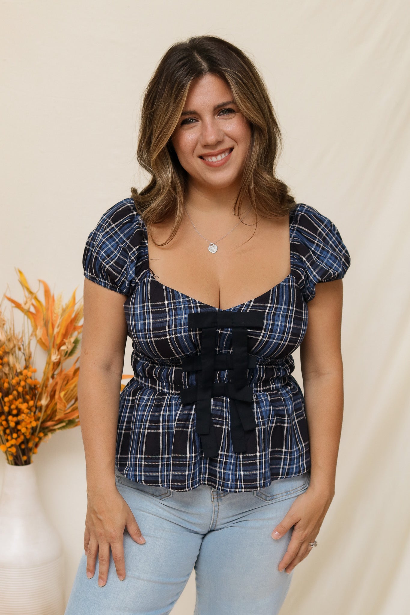 Meet You There Plaid Top