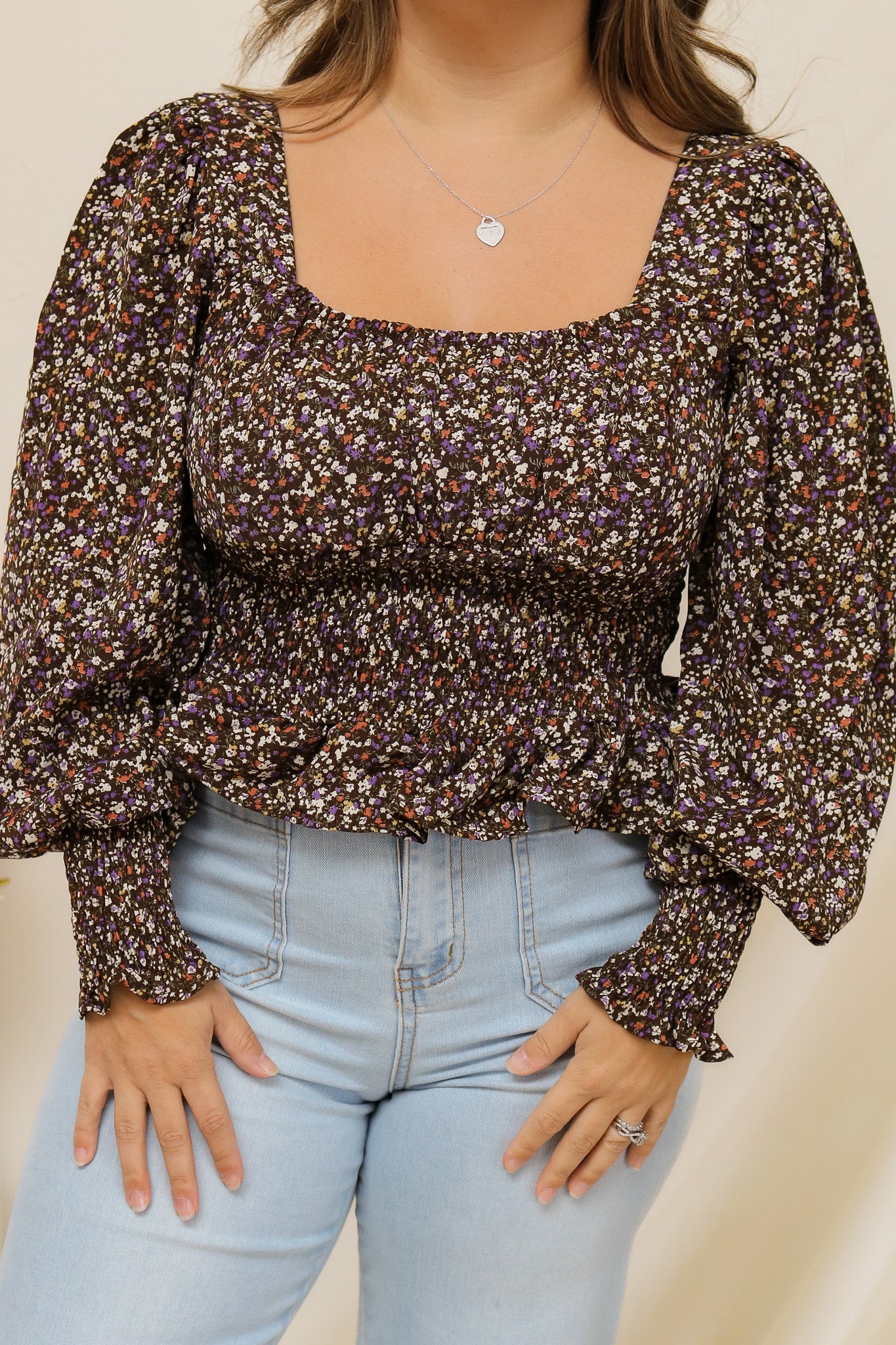 Fall Florals Brown Top