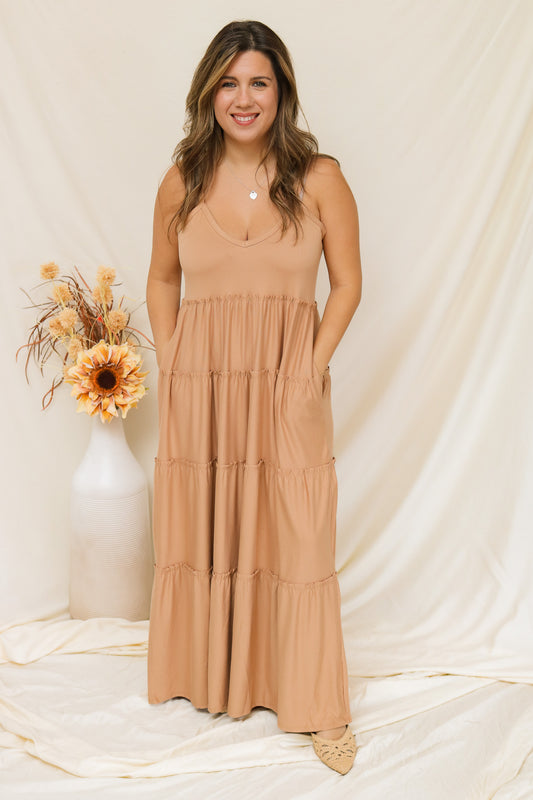 Time Goes By Ruffle Maxi Dress
