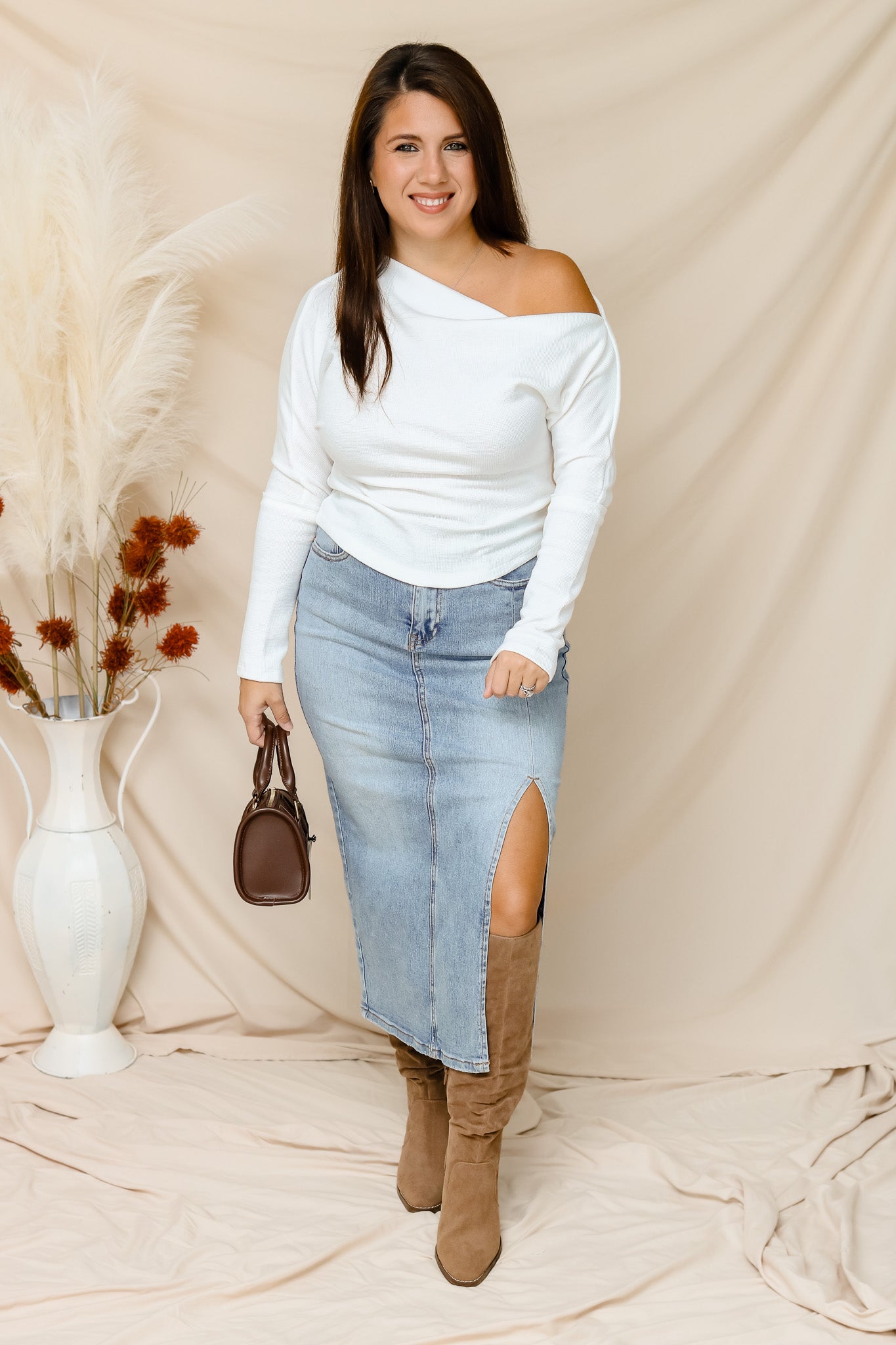 With Ease Knit Top (white)