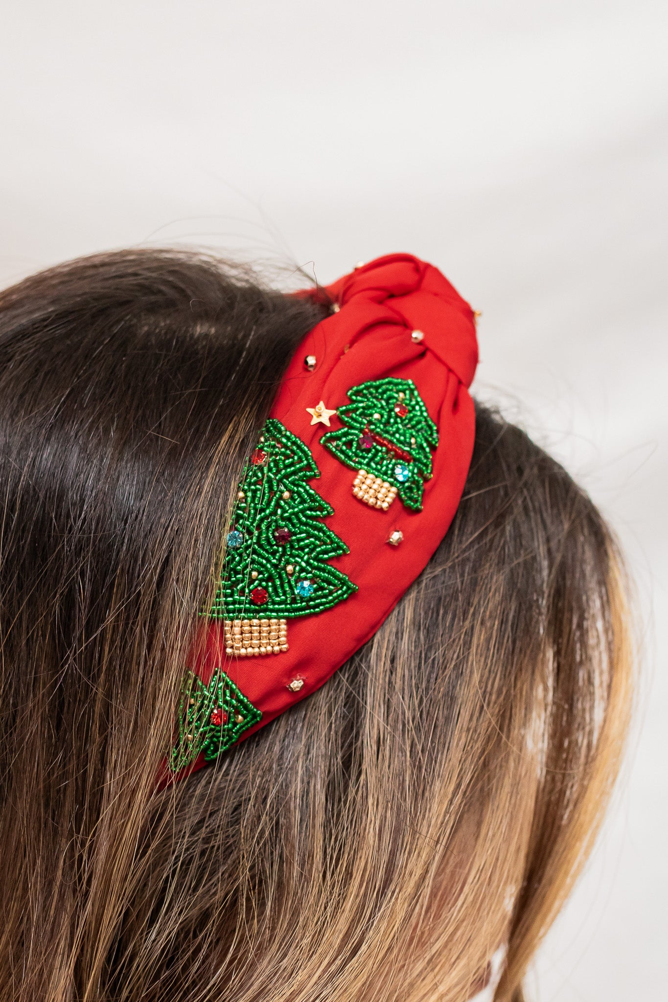 Red Christmas Trees Knot Headband