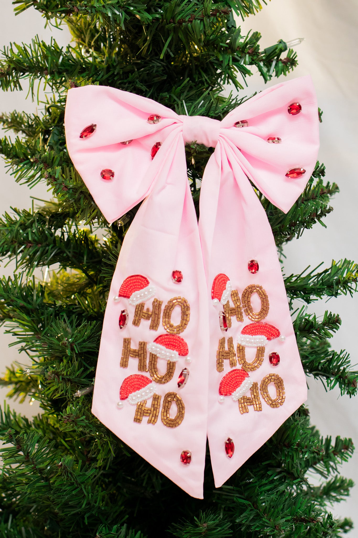 Ho Ho Ho Holiday Hair Bow (pink)