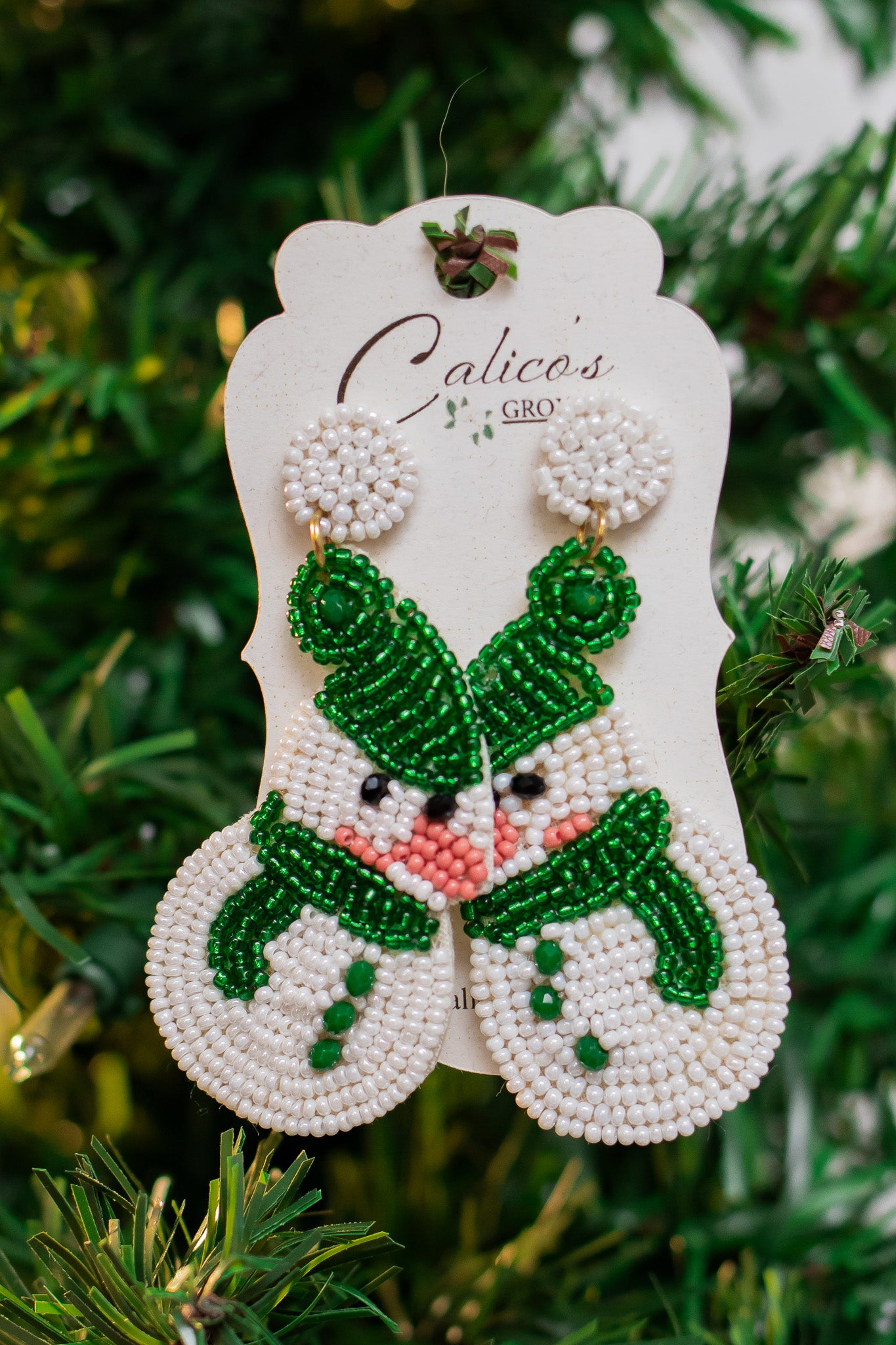 Snowman Beaded Earrings