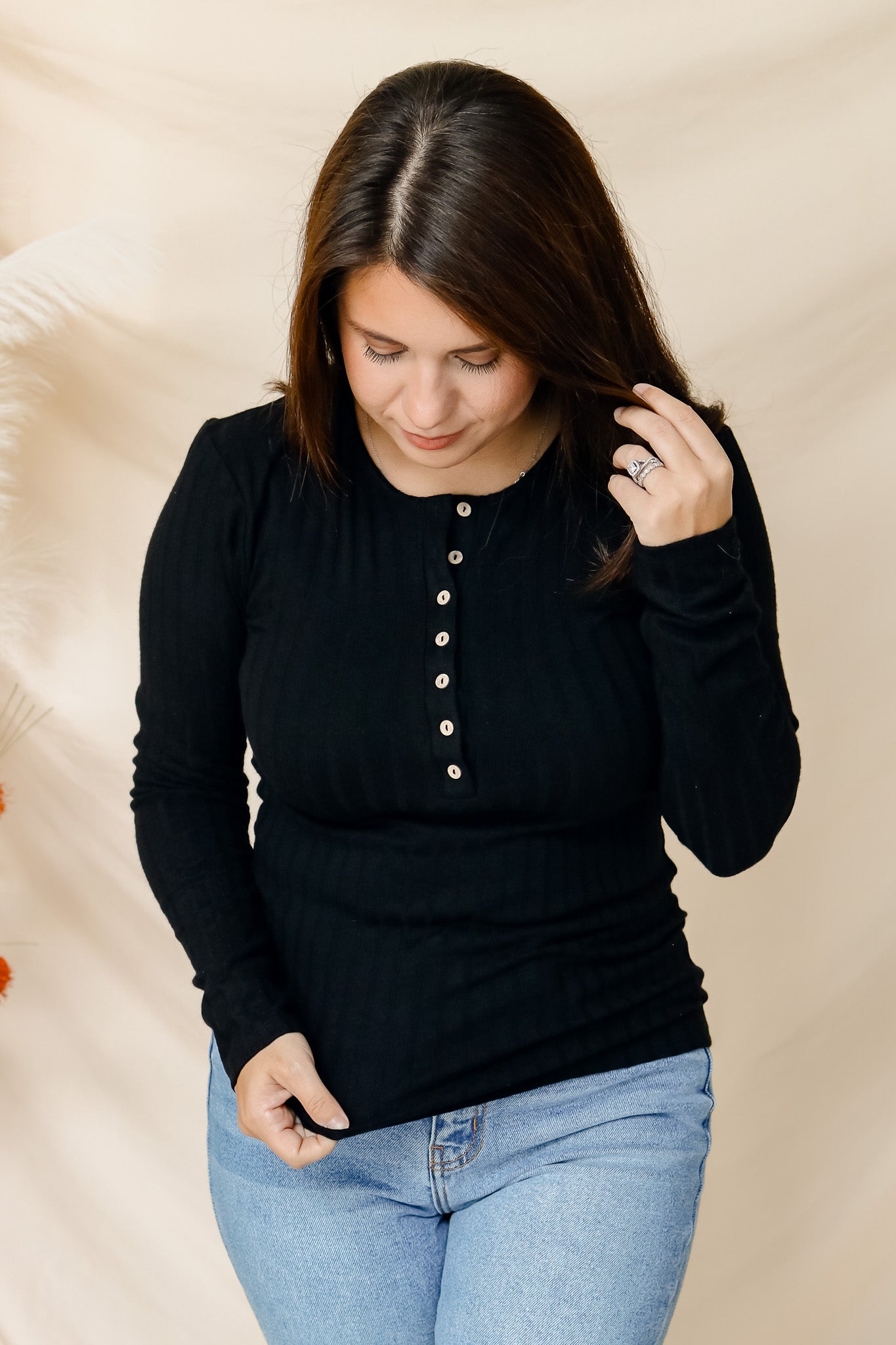 Laid Back Days Button Top (black)