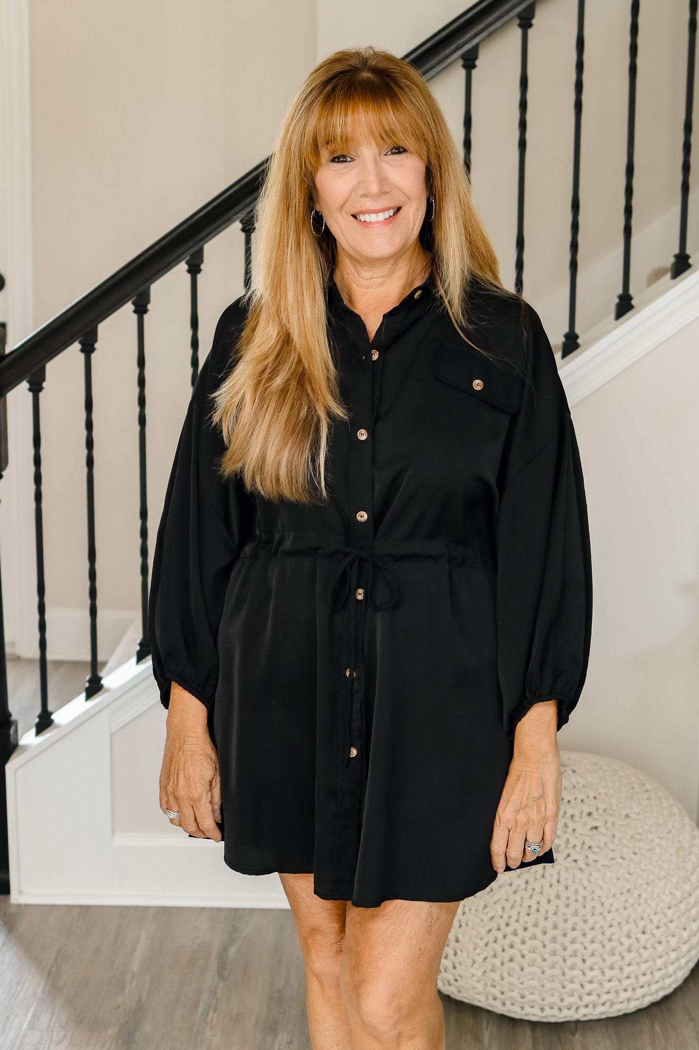 Get Together Button Dress (black)