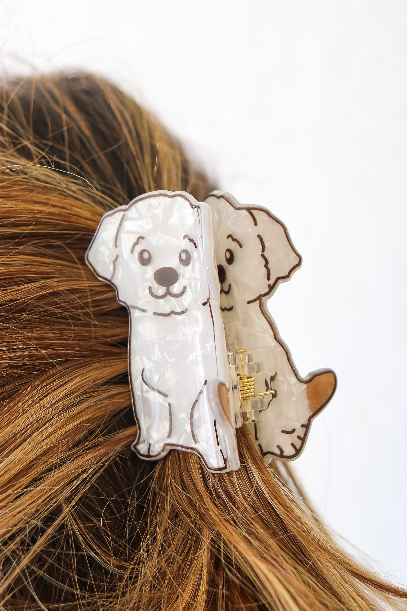 White Dog Hair Clip