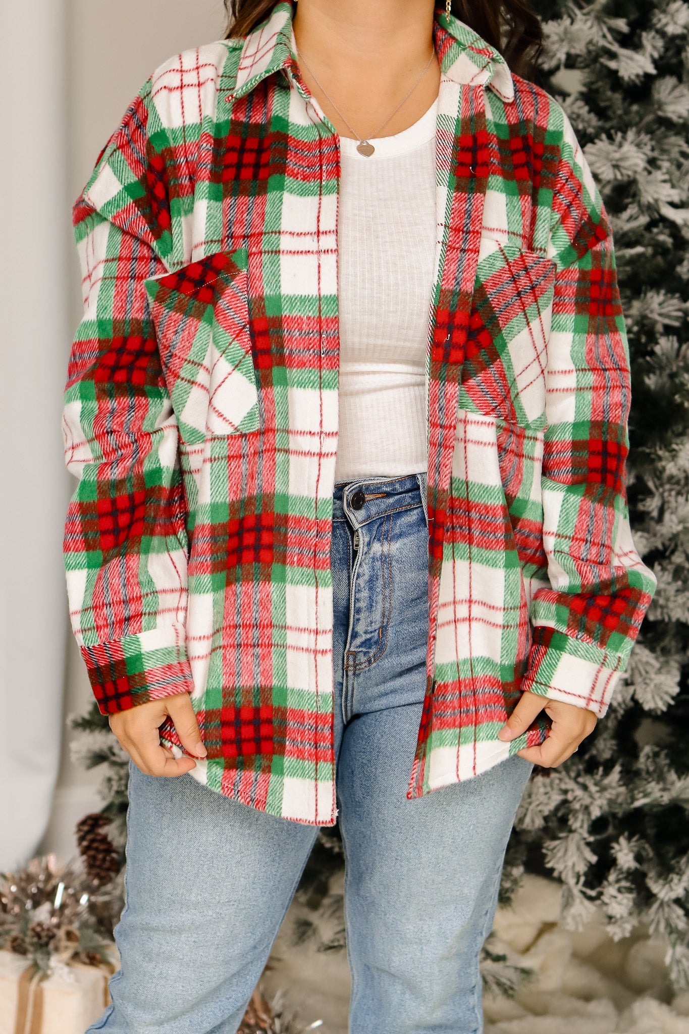 Gift Giving Plaid Shacket