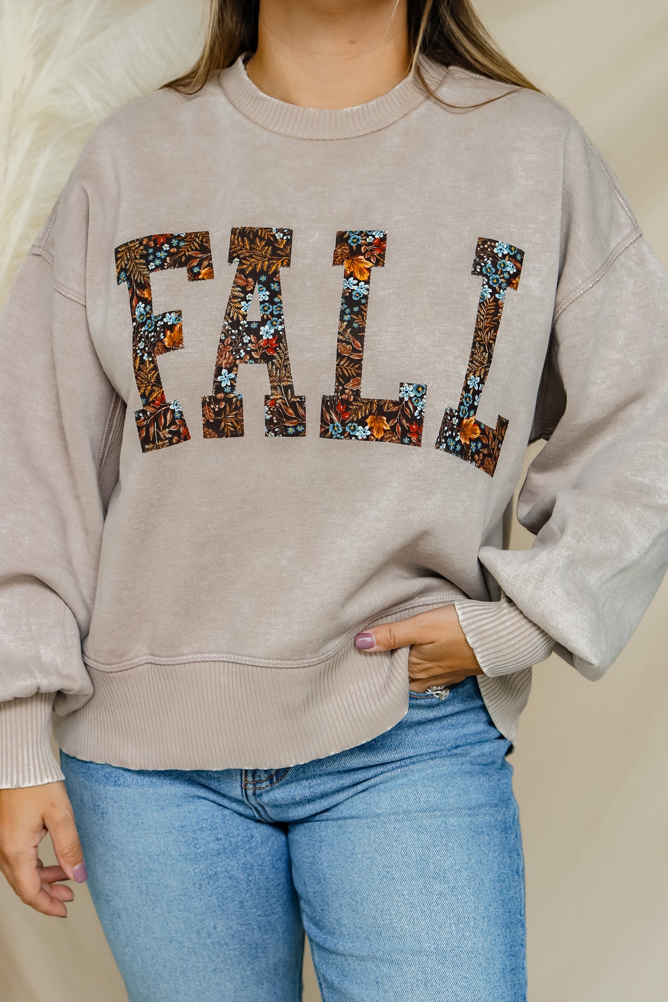FALL Stitched Graphic Pullover (florals)