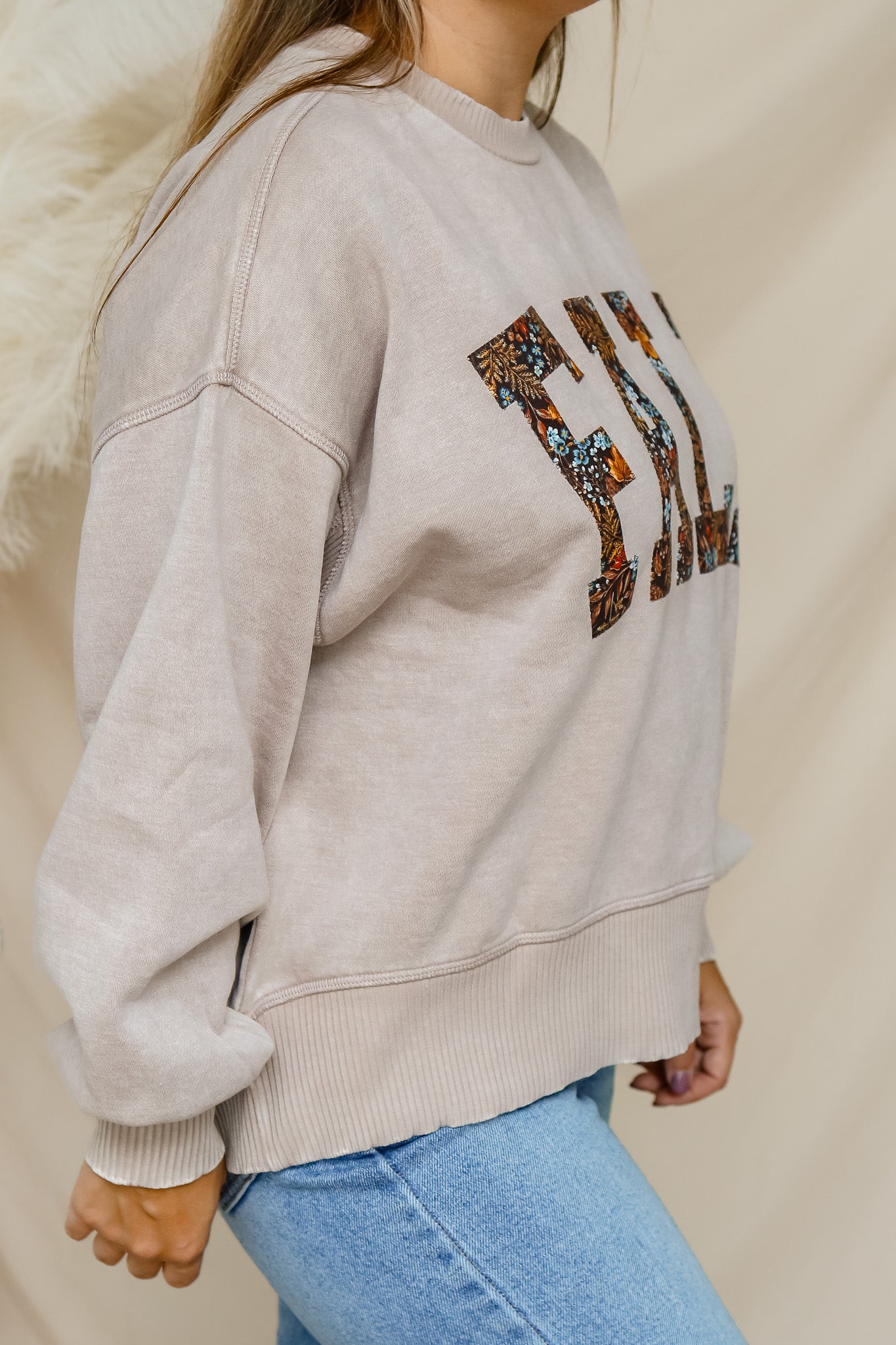 FALL Stitched Graphic Pullover (florals)