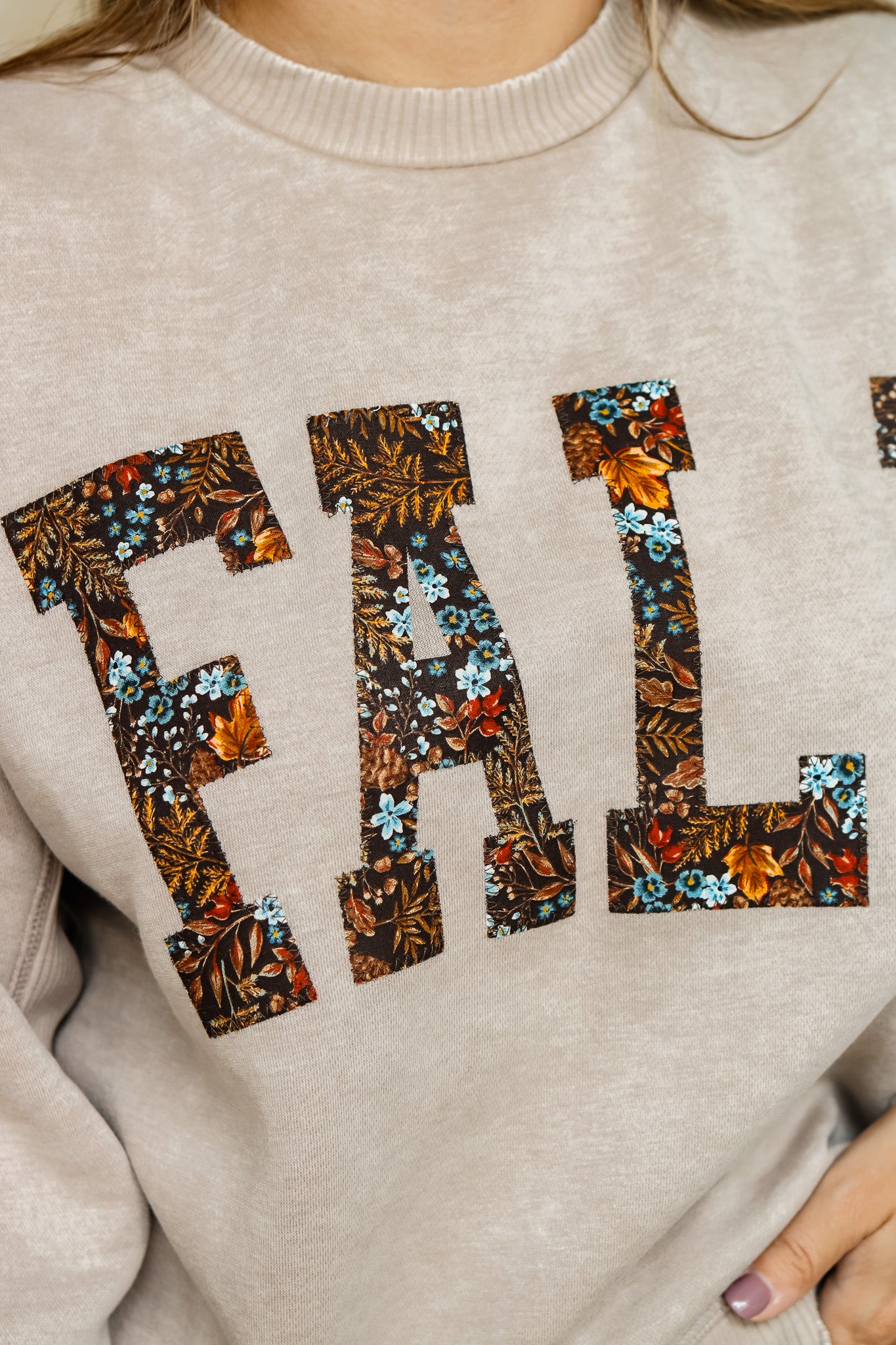 FALL Stitched Graphic Pullover (florals)