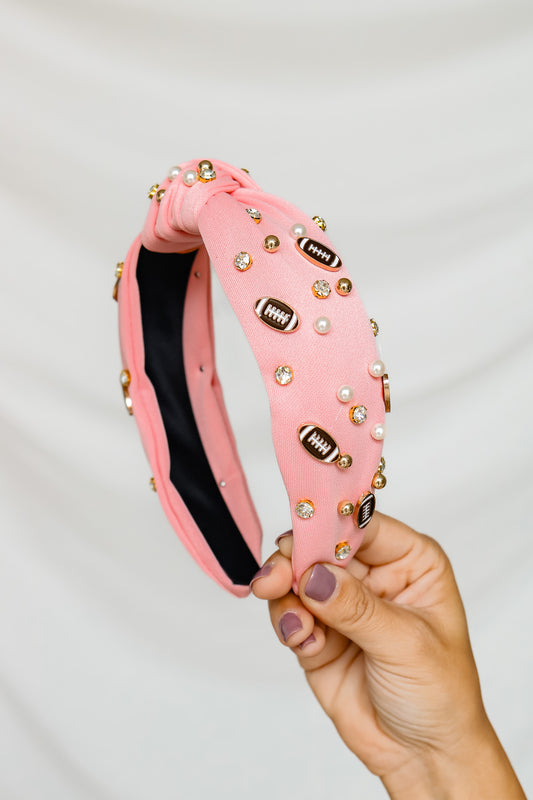 Pink Football Knot Headband