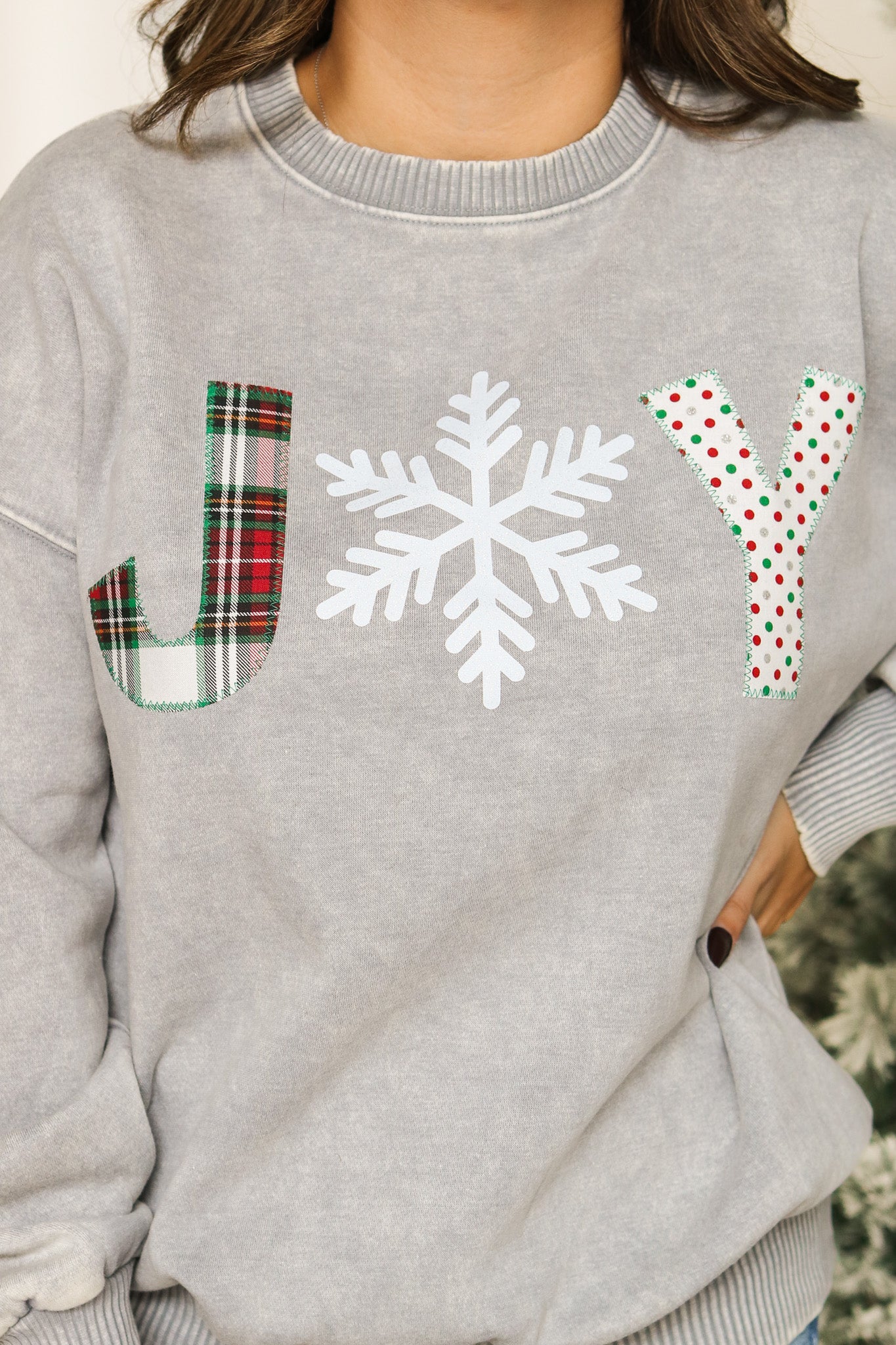 JOY Stitched Graphic Pullover