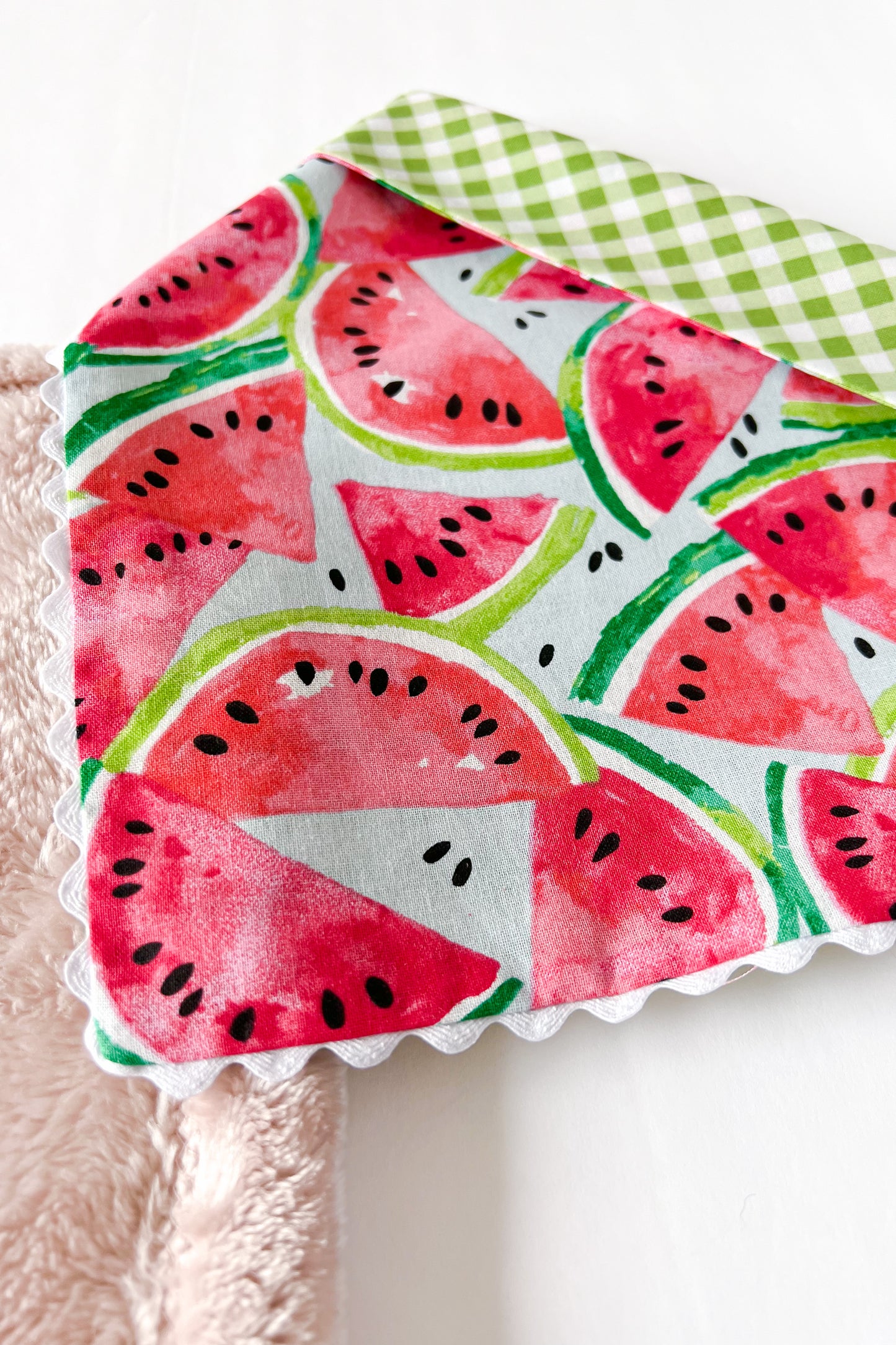 Watermelon And Gingham Reversible Bandana