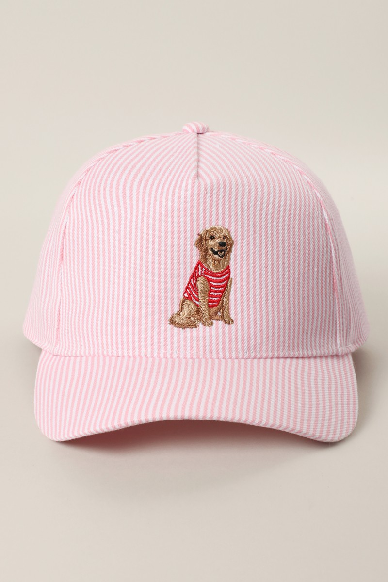 Striped Golden Retriever Hat (pink)