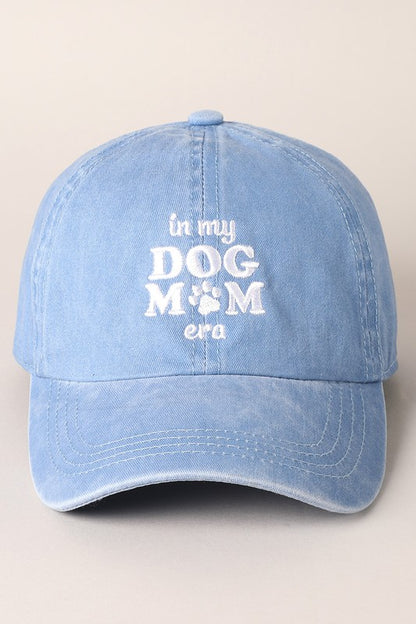 In My Dog Mom Era Embroidered Baseball Cap (blue)