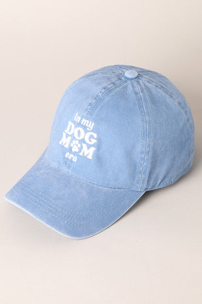 In My Dog Mom Era Embroidered Baseball Cap (blue)