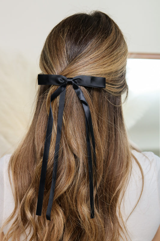 Thin Hair Bow (black)