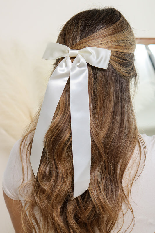 Large Hair Bow (ivory)