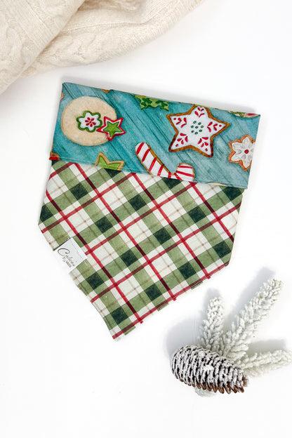 Holiday Cookies And Plaid Reversible Bandana