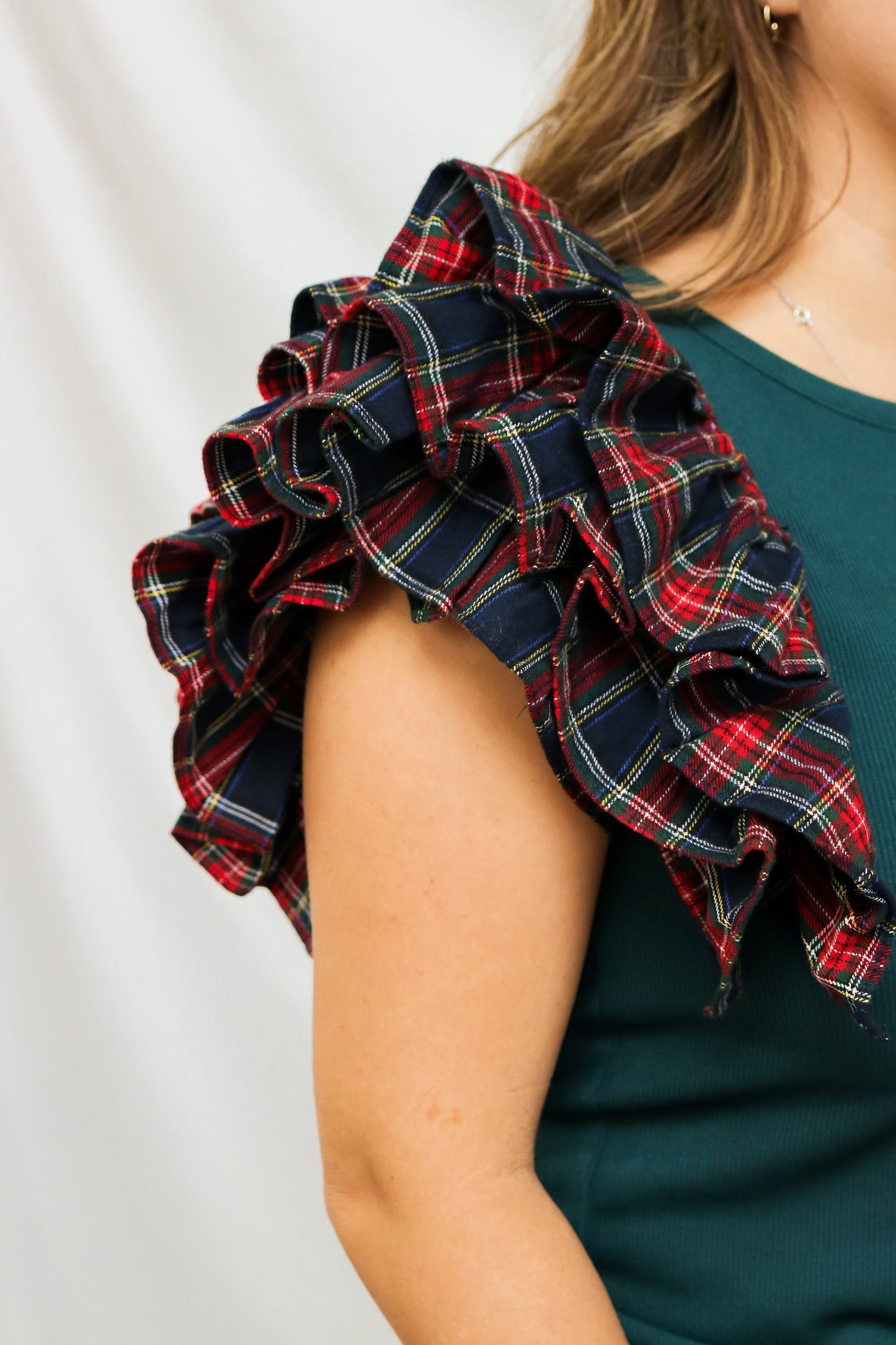 Mistletoe Ruffled Sleeve Top