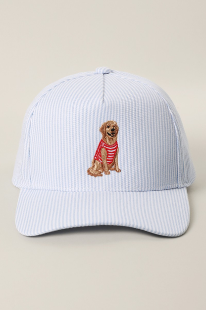 Striped Golden Retriever Hat (blue)