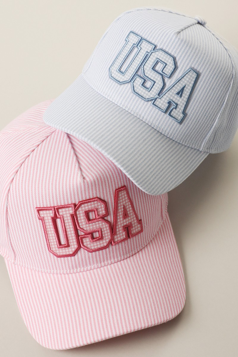 USA Gingham Hat (blue)