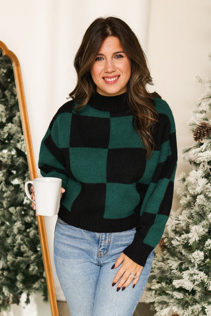 Mountain Getaway Checkered Sweater