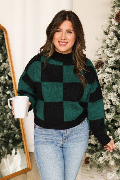 Mountain Getaway Checkered Sweater