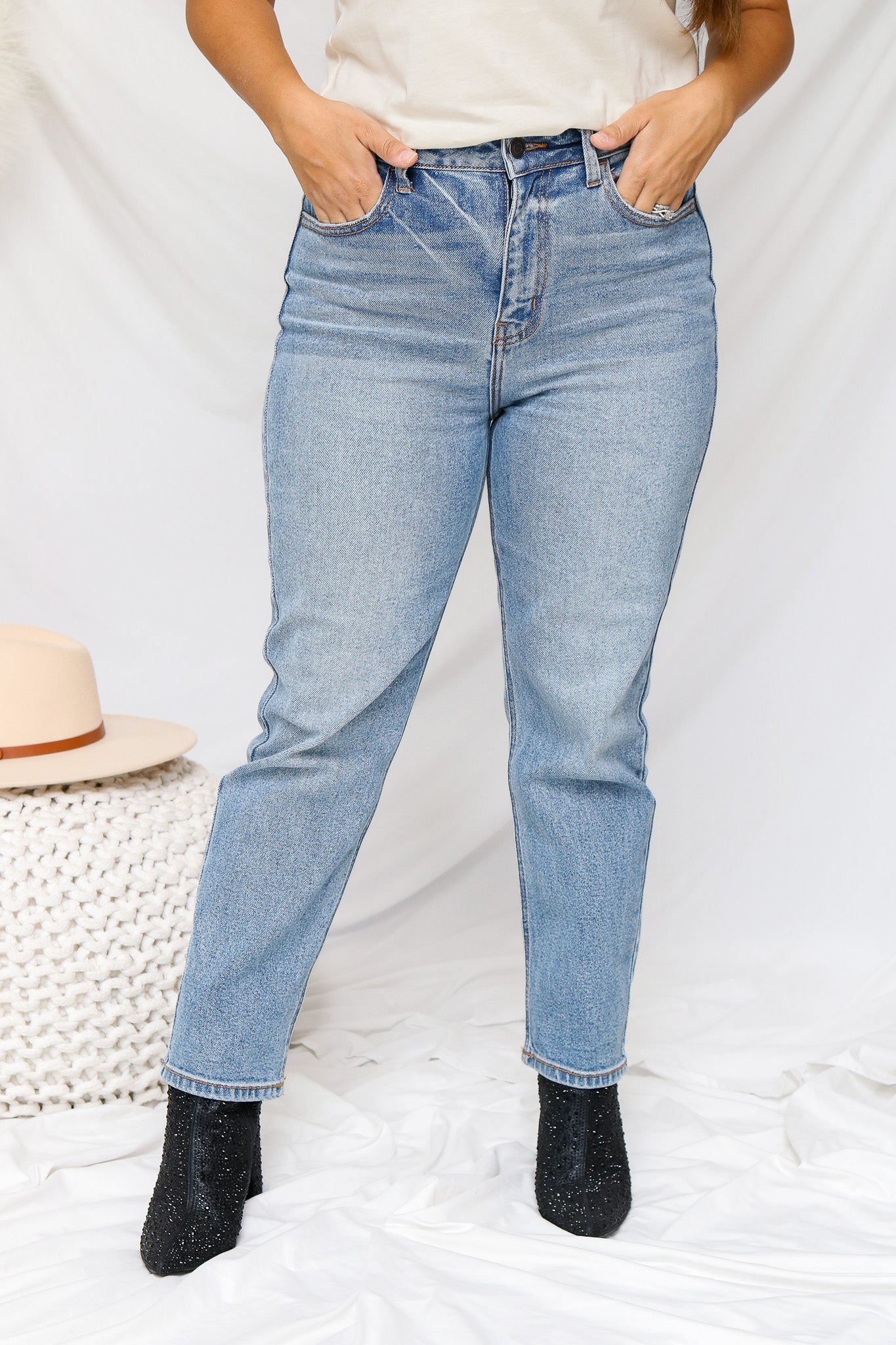 Charlotte Medium Wash High Waisted Jeans