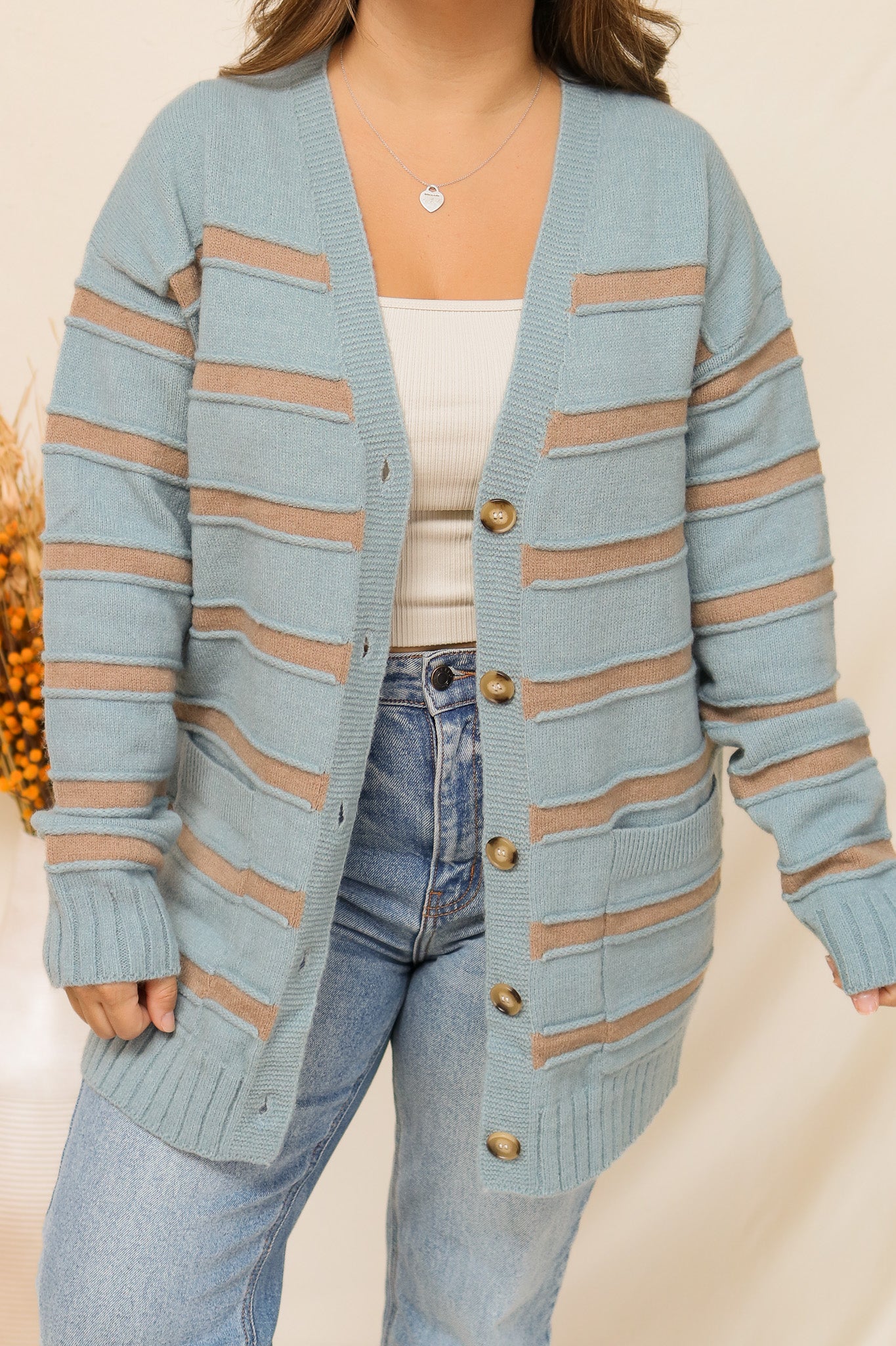 Keeping Warm Striped Cardigan