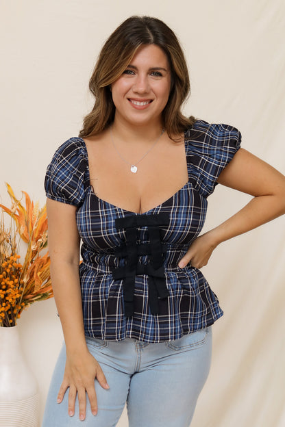 Meet You There Plaid Top