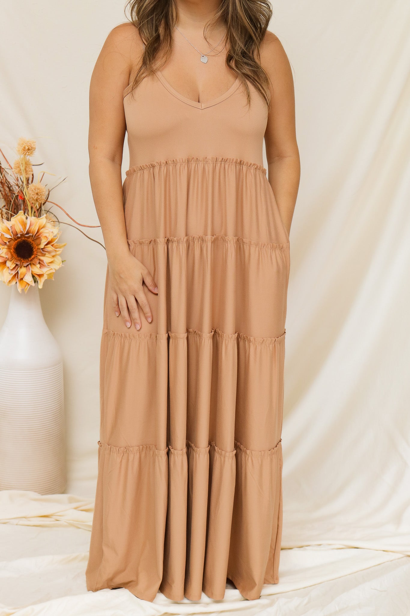 Time Goes By Ruffle Maxi Dress