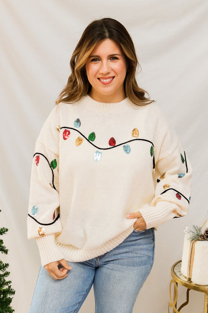 Light Bulb Sequin Sweater