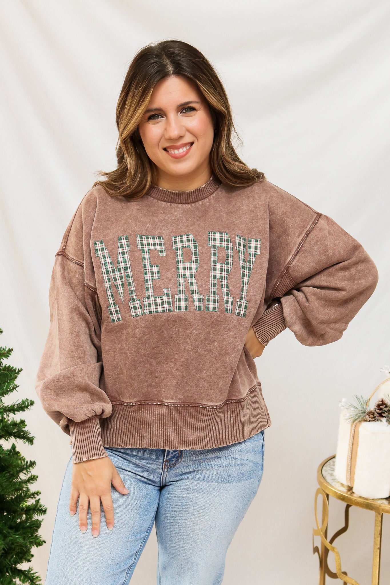 Merry Embroidered Pullover (brown)