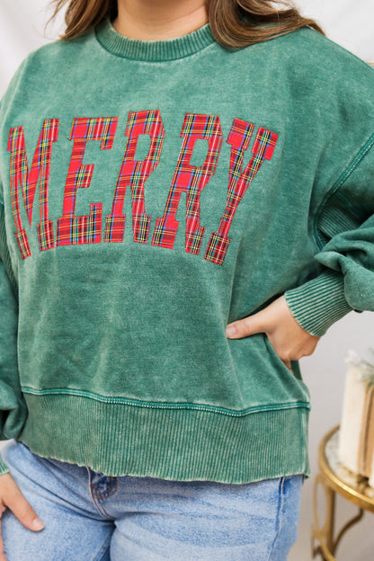 Merry Embroidered Pullover (green)
