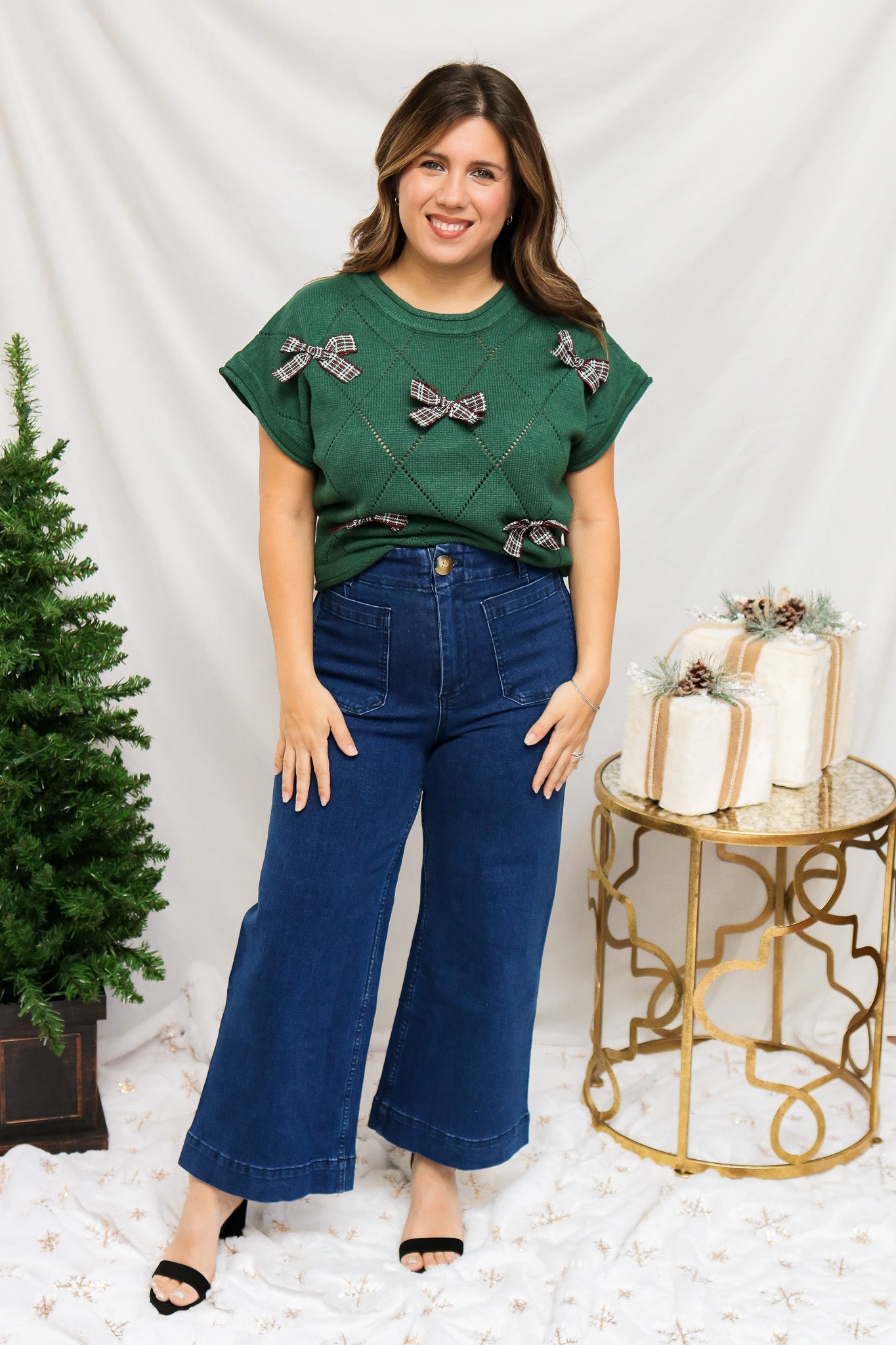 Bows For Christmas Sweater Top