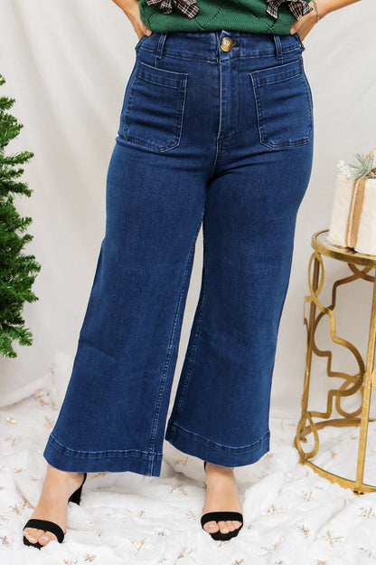 On My Way Wide Leg Jeans (dark denim)