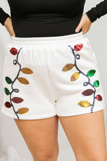 Holiday Light Bulbs Sequin Shorts