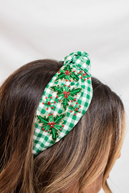 Plaid Holly Knot Headband